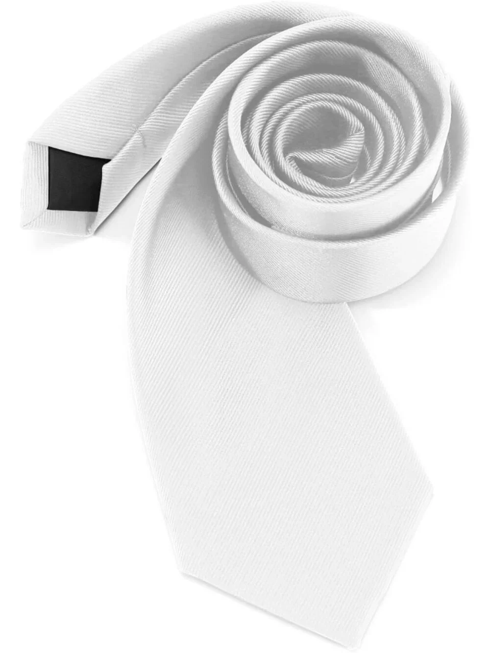 Men's White Twill Diagonal Textured Silk Formal Necktie For Business Dress